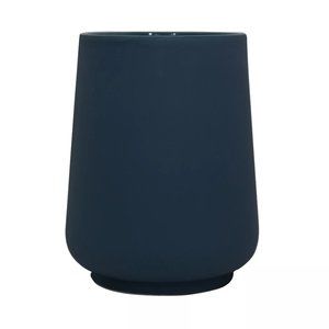 new CHINA BLUE Haven Daylesford 10" tall BREAKABLE CERAMIC Bathroom Wastebasket